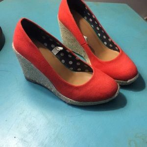 Red Espadrille Wedge